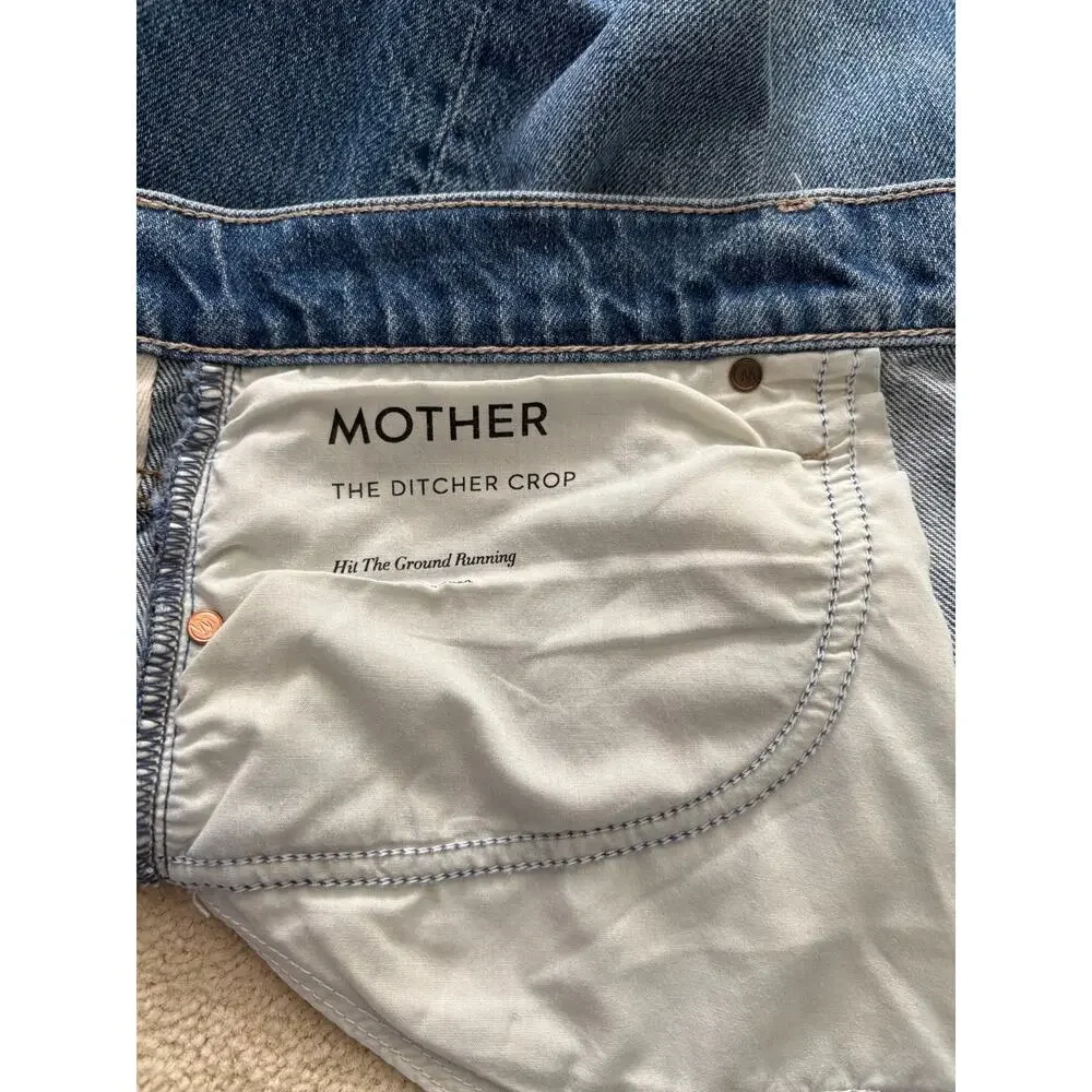 MOTHER The Ditcher Crop Hit The Ground Running Straight Leg Relaxed Fit Size 32 - Picture 7 of 8